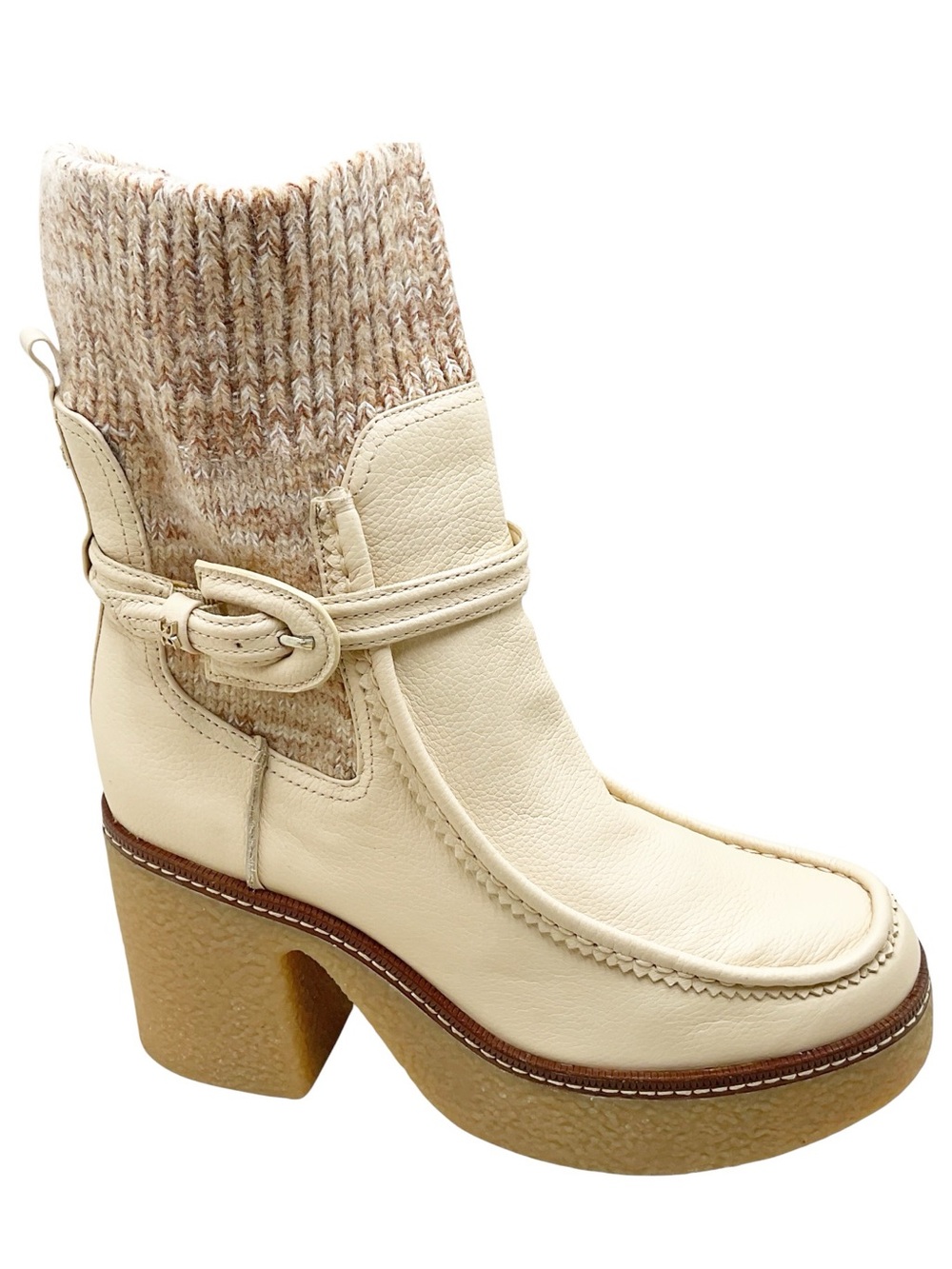 {Sam Edelman} SIDNEY Platform Ribbed Knit Cuff Booties - Picture 4 of 16